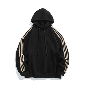 潮流休闲三条杠大码纯色休闲运动连帽卫衣内搭W4604-P50【特价】图片