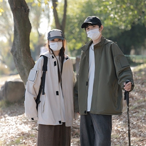 GDN61992F春秋男女同款情侣防风防水冲锋衣户外连帽时尚休闲夹克图片