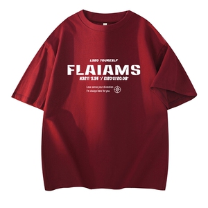 可设48小时发货 支持抖音得物来样二开230克重磅美式短袖t恤MT386图片
