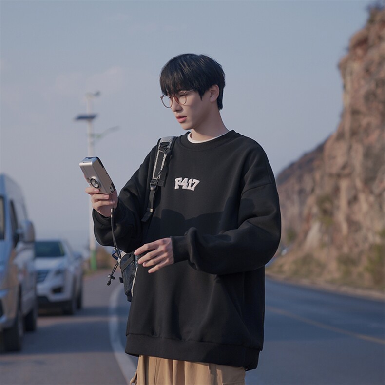 B225-A6402-P53-X68-65%棉35%聚酯纤维男装个性休闲发泡印花百搭,男装卫衣,电商B225