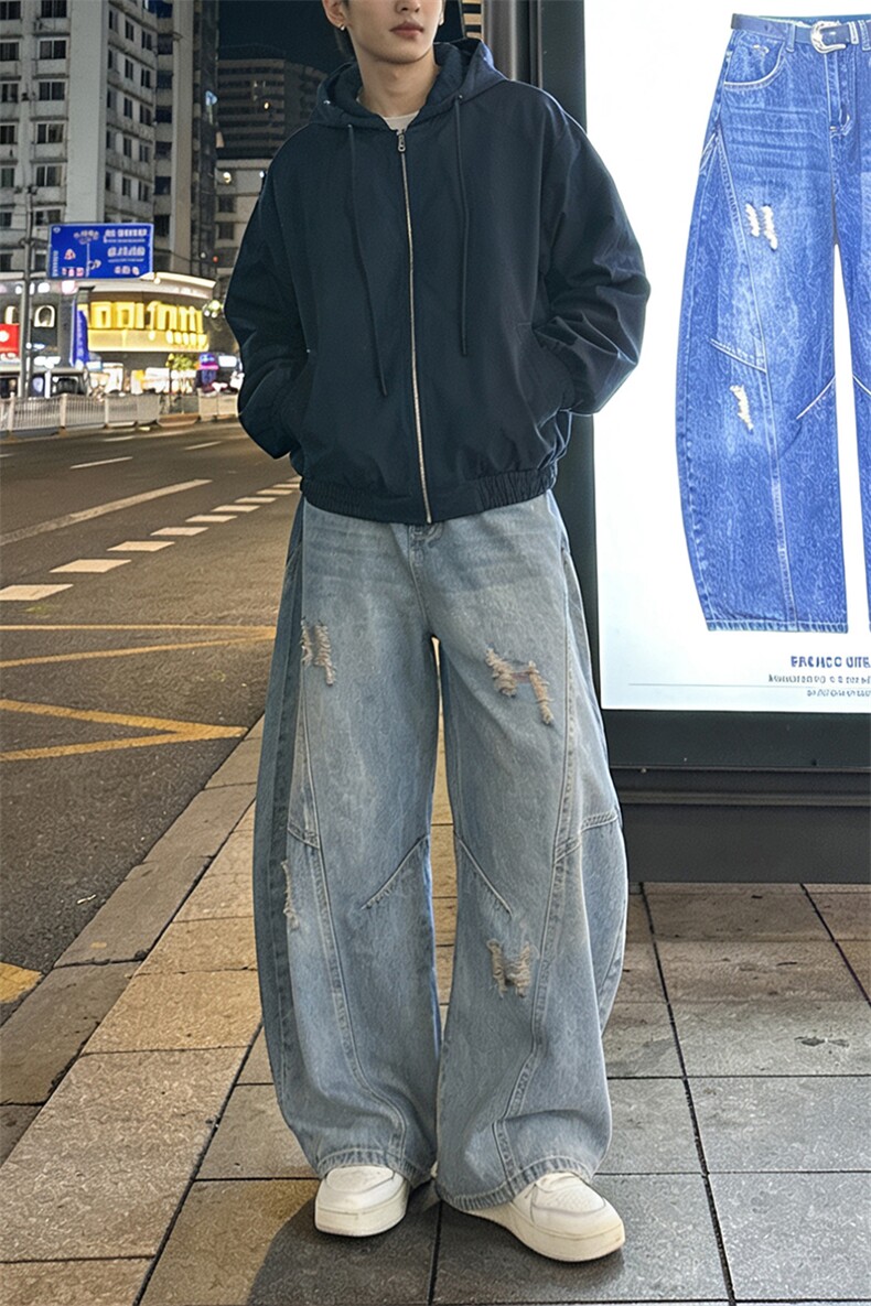 宽松潮流牛仔裤男长裤A142-P45,男装牛仔裤,电商D312
