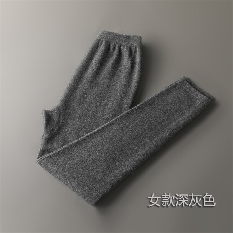 新款女款黑色羊绒无缝裤秋冬保暖柔软贴肤高腰显瘦打底裤,女装休闲裤,金牧歌羊绒裤
