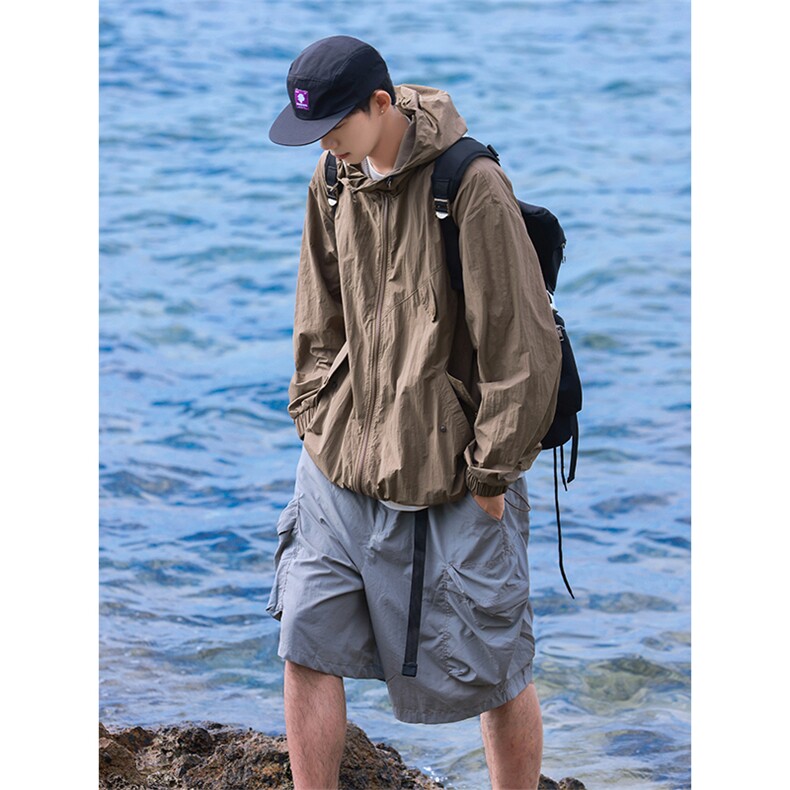 【UPF50+防晒服】X2380-TP45控价78夏季户外防紫外线薄连帽外套,男装夹克,电商A102-1