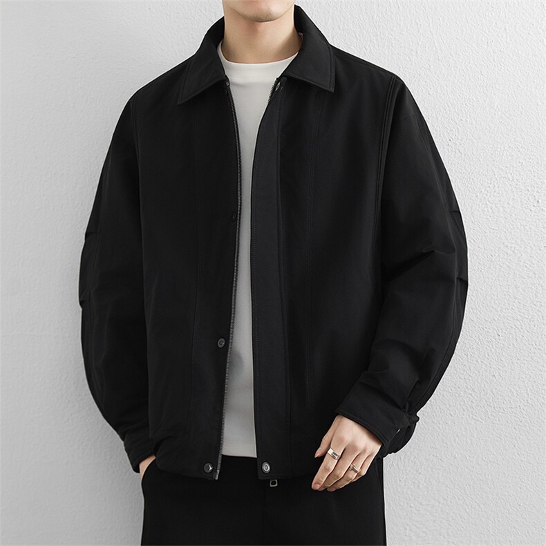 高级感轻奢90鸭绒羽绒服男翻领纯色休闲上衣冬季保暖防风外套,男装羽绒服,星座914