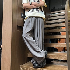 05山本裤男潮薄款冰丝阔腿裤垂感宽松拖地裤XZ211-1-K2419-P40，男装休闲裤，星座211-1