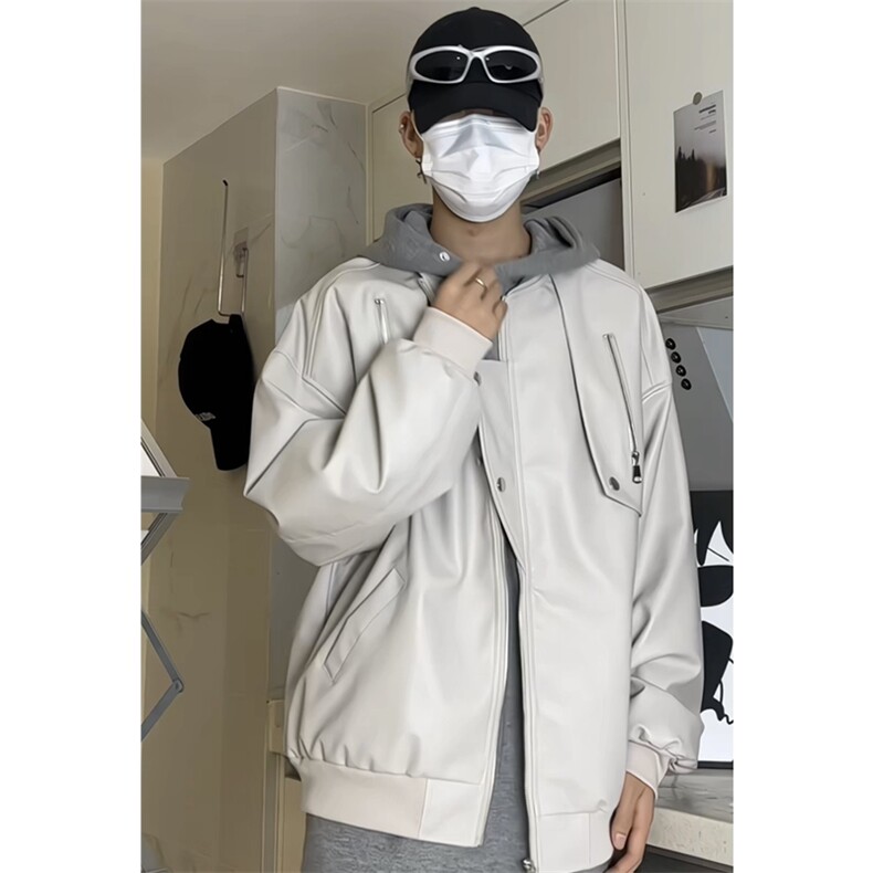 PU皮夹克多拉链设计感假两件皮外套DY2317-特P80,男装夹克,星座1213