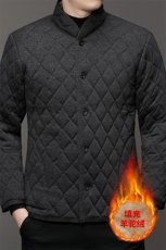 秋冬羊驼绒男士棉袄加绒加厚中老年棉衣外套内搭爸爸棉服冬装，男装棉衣，钱塘6003（原4033）