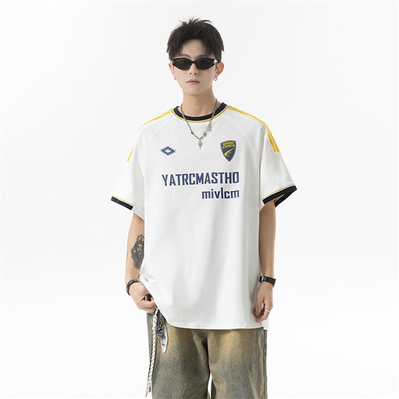 2025新款夏季嘻哈美式高街百搭五分袖T恤P50控78，男装T恤，星座516