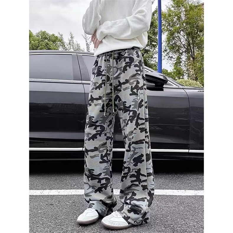 机能风微喇迷彩裤男高街vibe阔脚工装裤美式多口袋休闲裤K103，男装工装外套，星座1116A（原606A-3）