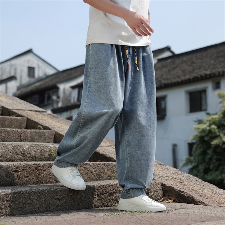 夏季风牛仔宽松大码长裤透气柔软休闲裤男士K2513-P7588,男装休闲裤,电商A008