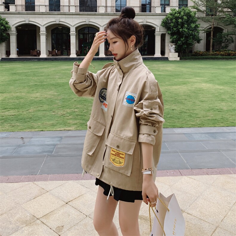 韩版卡其色外套女2025春季新款高级感网红炸街宽松休闲小个子上衣,商品下架区,帛香坊