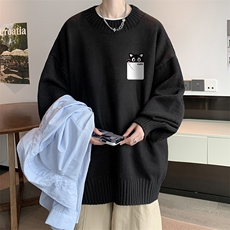 半高领毛衣男大码胖子针织衫毛线衣M18397-P45加绒款-P65，男装针织衫/毛衣，电商A040