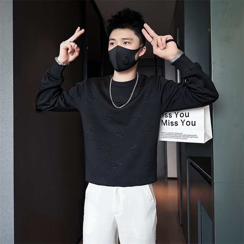 肌理感提花卫衣男潮流高级痞帅社会小伙店主风301C-WY34-P58控78,男装卫衣,星座301C（原B323）