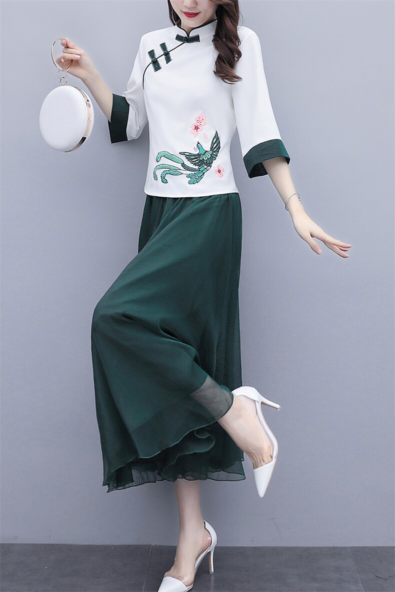 芷墨夏装新款时尚复古套裙精美刺绣,女装蕾丝衫/雪纺衫,天丽