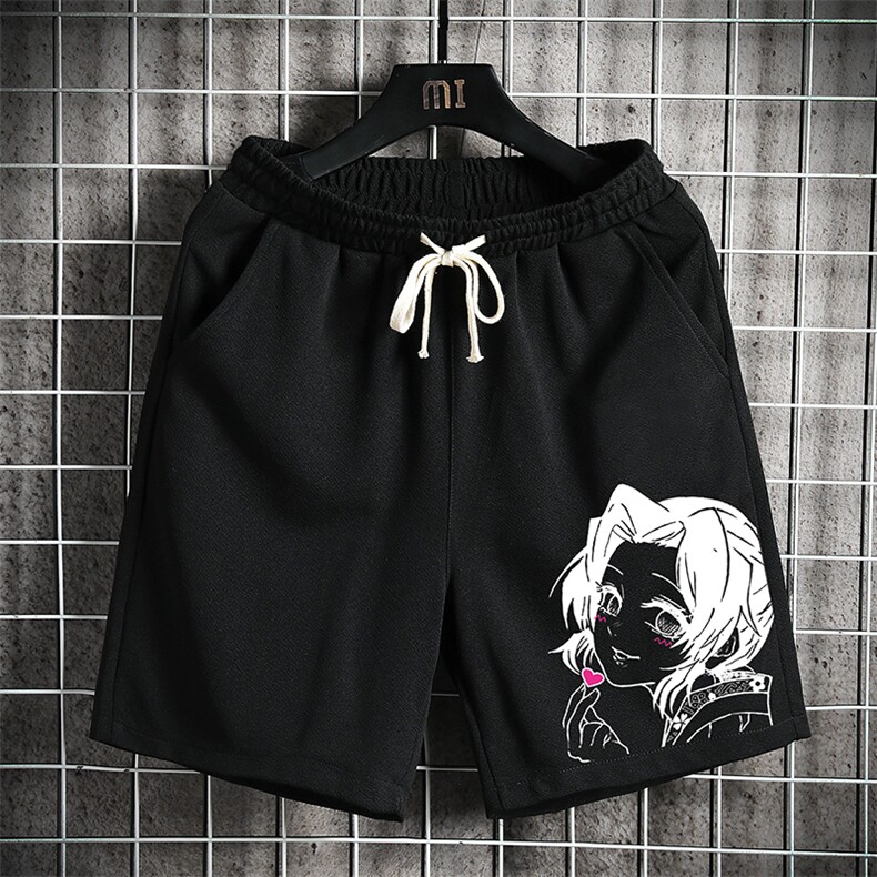 MK37153-P15冰丝短裤男士大码宽松休闲五分裤男运动中裤网格,男装休闲裤,电商A040A