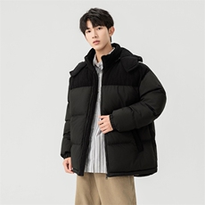 棉服撞色拼接灯芯绒外套男生冬季棉衣情侣装棉袄子M810-P85，男装棉衣，星座308B-2