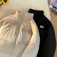 冬季青少年灯芯绒立领拼接外套休闲百搭面包服棉服5302-P78，男装棉衣，电商B306