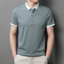 青年夏季2022无缝男士短袖POLO衫透气时髦商务潮流半袖上衣P50，男装Polo衫，星座1105-3