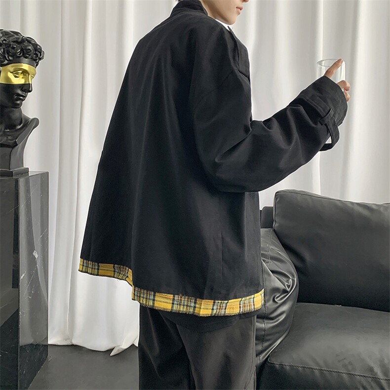 长袖衬衫男港风日系外套纯棉C109P55,男装衬衫,星座1116-2