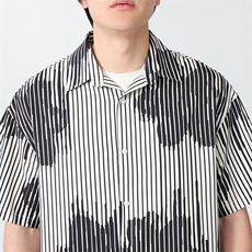2025新款夏冰丝花短袖衬衫男宽松休闲薄款透气印花上衣Q5507-P30，男装T恤，星座610（原A335）