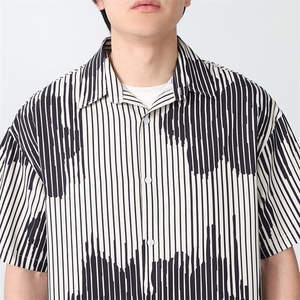 2025新款夏冰丝花短袖衬衫男宽松休闲薄款透气印花上衣Q5507-P30图片