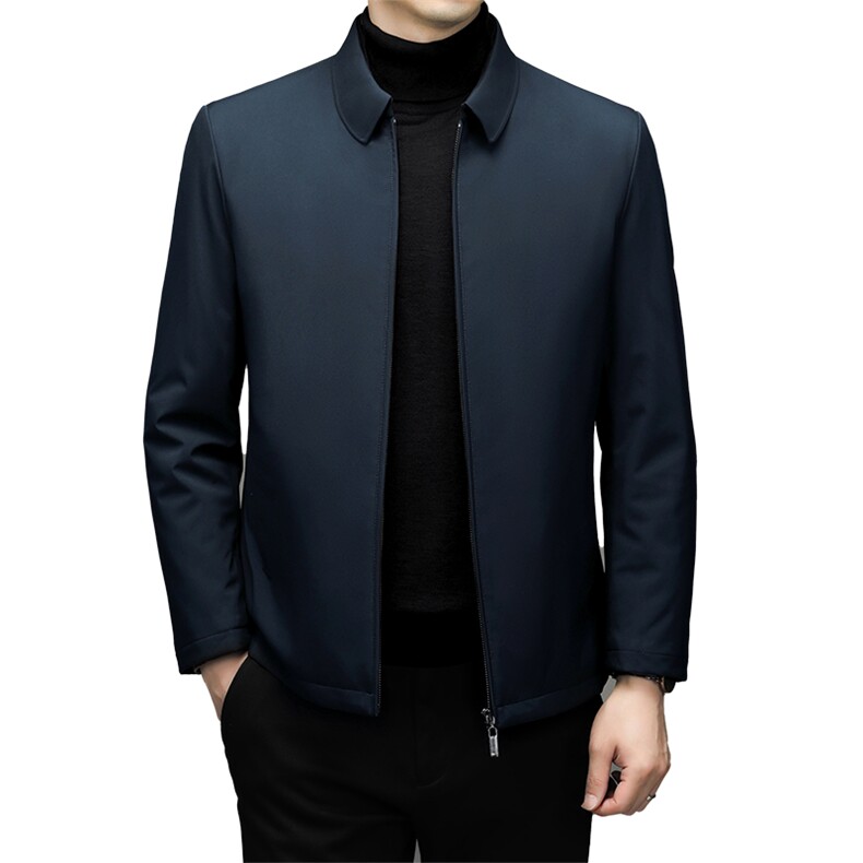 棉服男士冬季加厚保暖上衣中年爸爸装商务休闲翻领宽松棉衣外套,男装棉衣,电商B212（原钱塘6029）