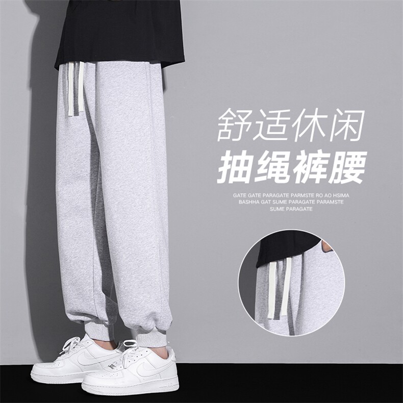 新款卫裤运动裤男休闲百搭设计感港风直筒束脚休闲裤CK2327-P35图片
