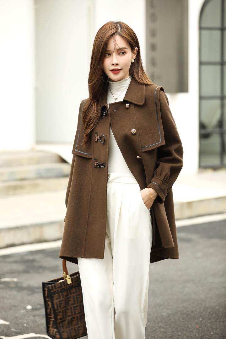 纯手工缝制百分百全毛双面羊绒大衣，其它，喜信人