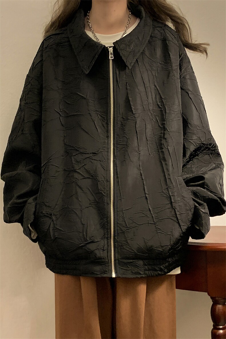 中性风黄底夹克女大码M-5XL夹克男情侣百搭外套女JK8742P75控108,男装夹克,星座227-7