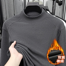 已下单5w件新款德绒280g百搭解构纯色高领长袖T恤男T24571-特P15，男装T恤，电商A001