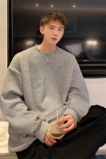 2025立体菱形方格花纹面料卫衣男：聚酯纤维95%氨纶5%WY77056P38，男装卫衣，星座227-7
