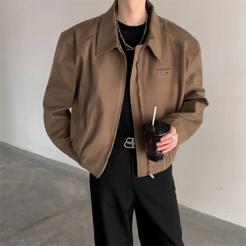 Cleanfit韩版设计感男行政夹克简约百搭斜纹双拉链飞行夹克外套男,男装夹克,星座1210-1