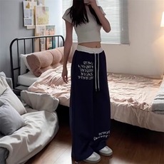 休闲裤子春秋季宽松大码胖子运动裤美式潮牌帅气印花束脚卫裤，男装休闲裤，星座506A