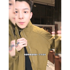 现货美式高街休闲夹克冬季三防立领纯色户外工装加厚棉服外套，男装夹克，电商A486