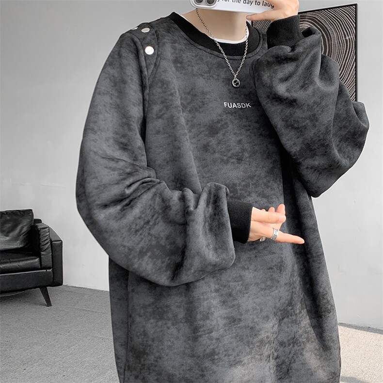 大货已到仓WY5521-P50特无差价控88大码扎染印花美式套头卫衣,男装卫衣,电商D232