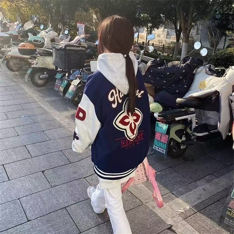 潮春秋男女新款2025年外套韩系宽松美式复古印花夹克棒球服情侣,男装夹克,星座1210-1