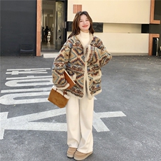 新品有货！复古费尔岛风加绒加厚羊羔毛外套2C213-927-P205-K308，女装短外套，2C213