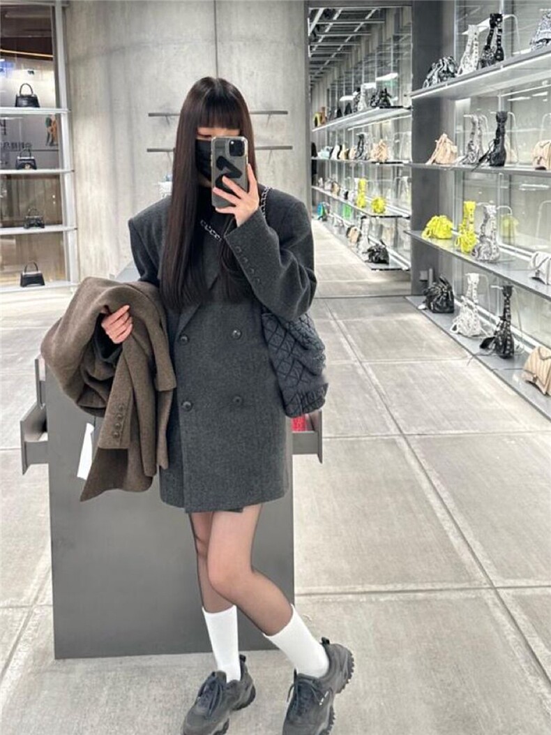 西装毛呢大衣女秋冬2025新款高级感短款外套呢子赫本风606p90k158,女装毛呢外套,浙宝318