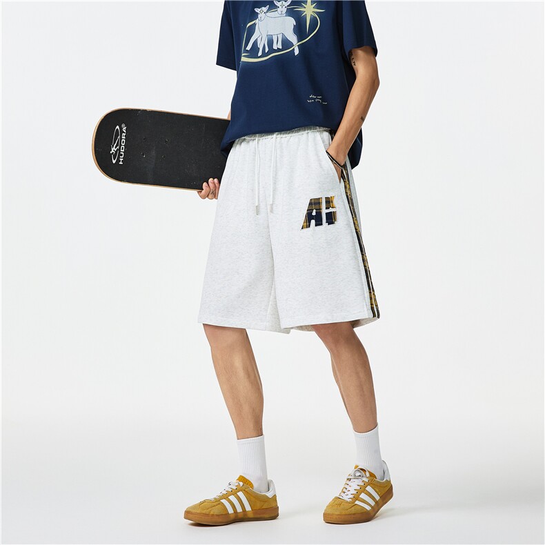 2025夏季新款潮流格子条纹宽松卫裤短裤B315-K25403-特p30控58,男装休闲裤,电商B315