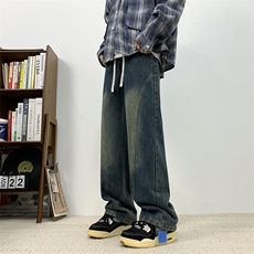 牛仔裤男士韩版潮流高街帅气做旧高街2024新款ins长裤RK1945-P40，男装牛仔裤，星座412-3
