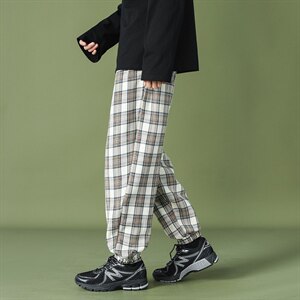 2021春夏港风格子裤子男中性风格子裤女直筒宽松DS-C407-6647-P40图片