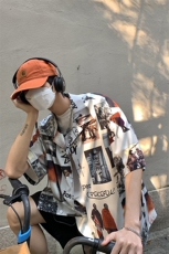 【】A003-HC2085-P40夏装新款短袖衬衫控价59元港风，男装衬衫，电商A003