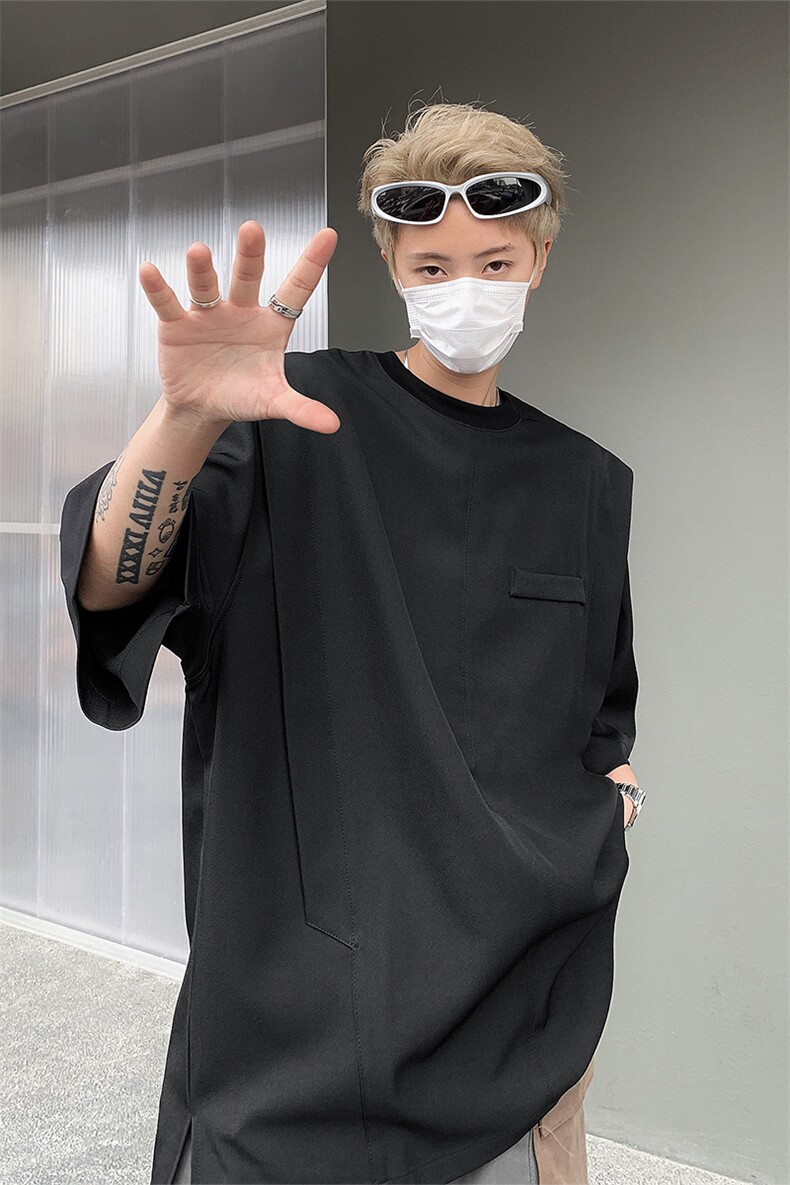 男装短袖t恤24夏抗皱潮牌假两件上衣男生体恤XZ514-2-202424-P58,男装T恤,星座514-2(原B239)