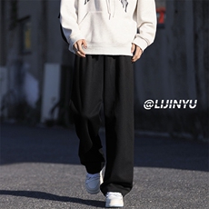直筒宽松休闲裤男款高街潮牌男生百搭长裤1228特批25加绒特批30，男装休闲裤，星座718-1