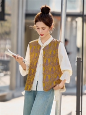 【春季女装新款】大量现货两面穿提葫芦花新中式马甲外套，女装马甲，魅衣本色