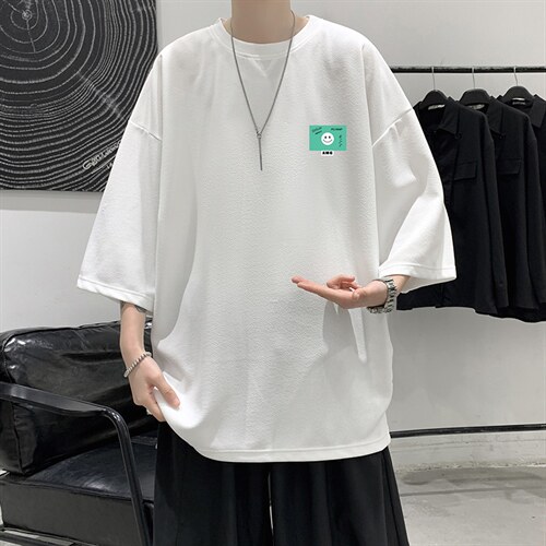 Q11264-P30 春夏季七分袖t恤男大码五分袖男短袖中袖   大皂风图片
