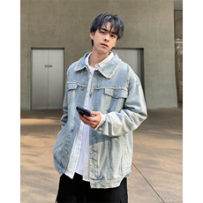 春秋季高质量新款男款牛仔夹克外套牛仔时尚潮流日系，男装夹克，星座1013