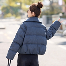 2025冬装新款简约时尚休闲翻领羽绒服，女装羽绒服，美沁