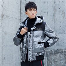 2020冬装新款潮牌亮色连帽羽绒服男士插色百搭外套A438-852，男装羽绒服，电商A438