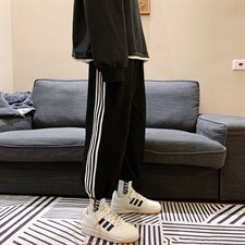 D201-DM14-P45港风条纹束脚宽松休闲裤男装运动卫裤，男装休闲裤，电商D321-1